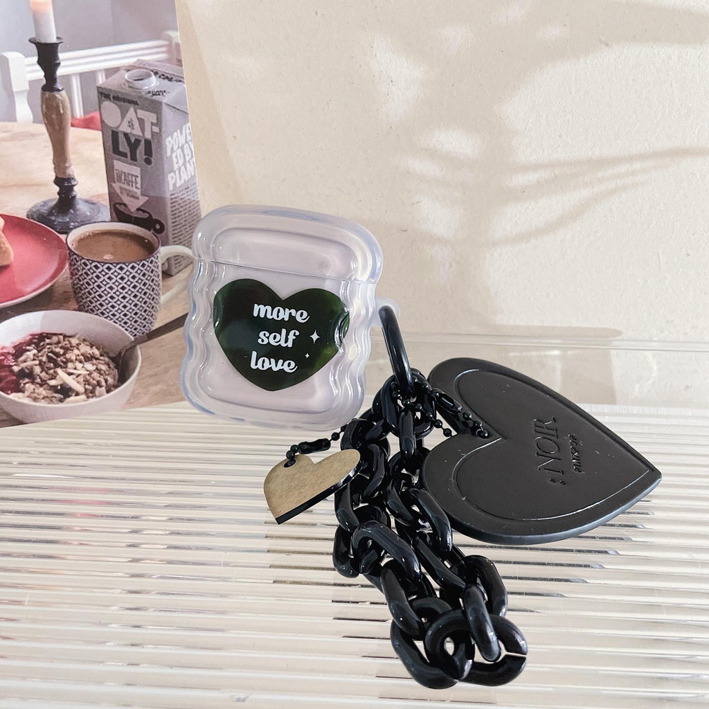 Vỏ Bảo Vệ Hộp Sạc Tai Nghe Bluetooth AirPods Pro 1 / 2 3 2021 gen3 imd Bằng Silicon tpu Mềm Chống Rơi Hình Trái Tim Màu Xám