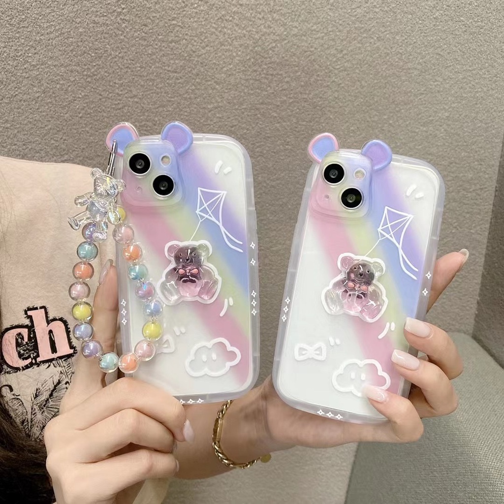 Ốp Điện Thoại Mềm Hình Gấu 3D Cho Iphone 13 pro max 12 pro max 11 pro max xs max xr x