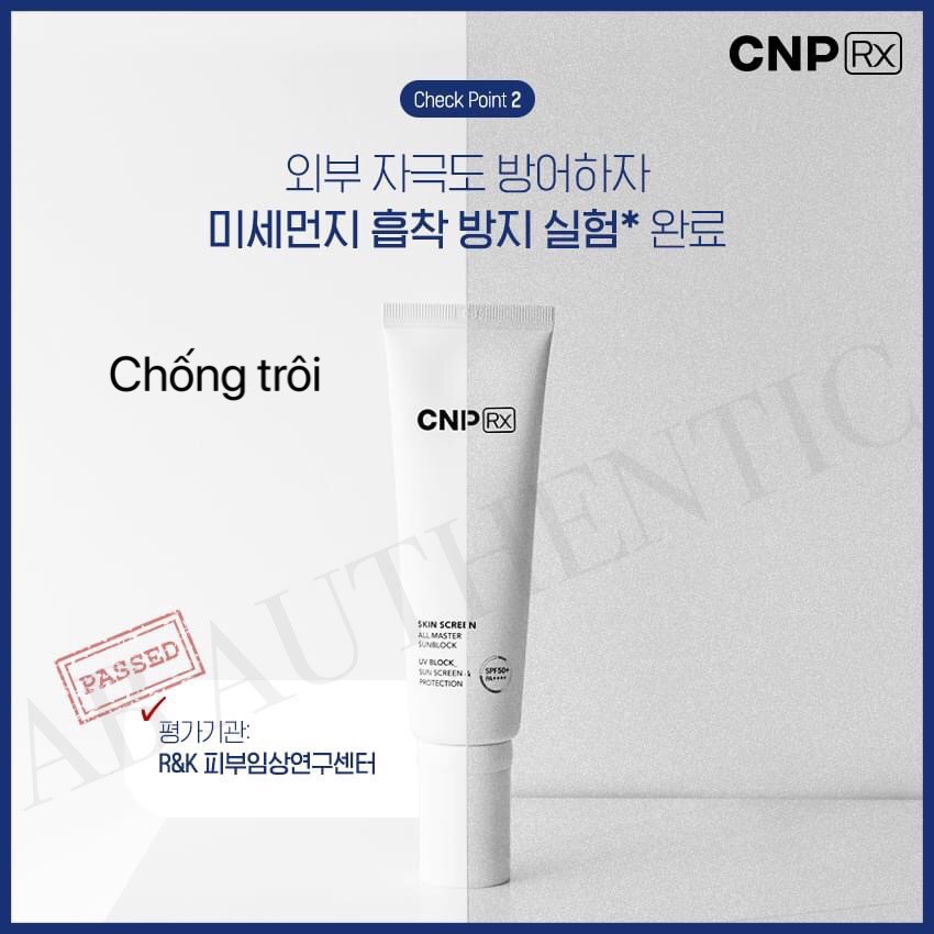 Gói sample Kem chống nắng nâng tone, chống nước vật lý CNP RX- AB Authentic