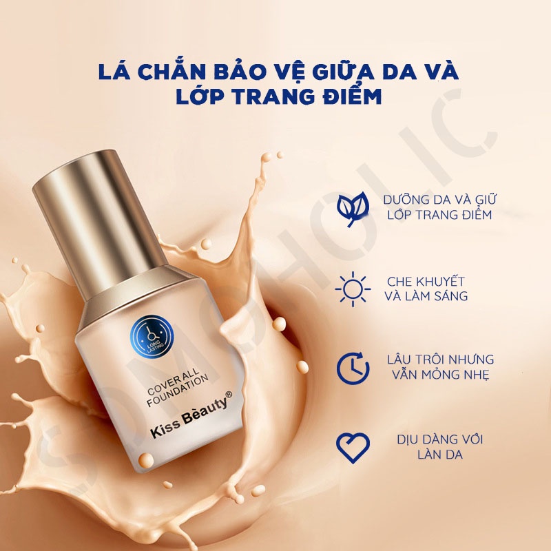 Kem Nền Che Phủ Tự Nhiên Kiềm Dầu Lâu Trôi Kiss Beauty Cao Cấp Somoholic PN2