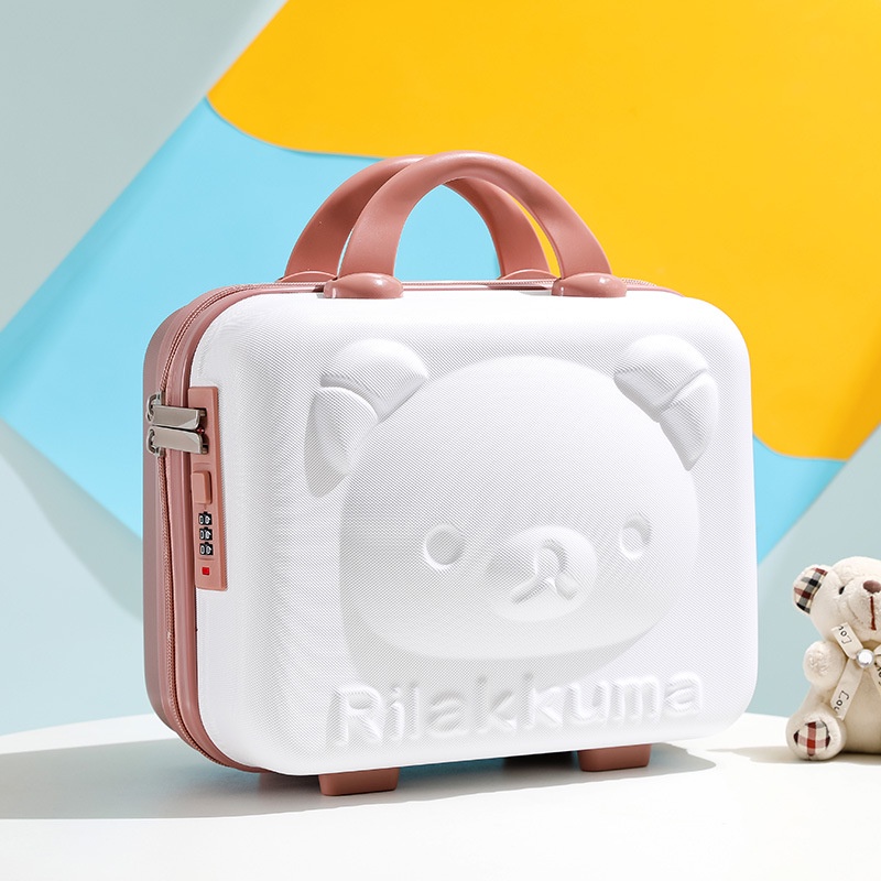 Vali đựng mỹ phẩm mini 14 hình gấu có khóa mật khẩu