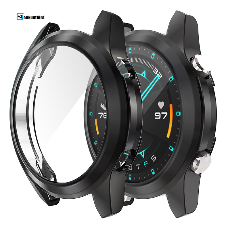 Full Screen Cover Protection Huawei Watch GT2 46mm Protective Case Shockproof Electroplating TPU Protective Case YKD