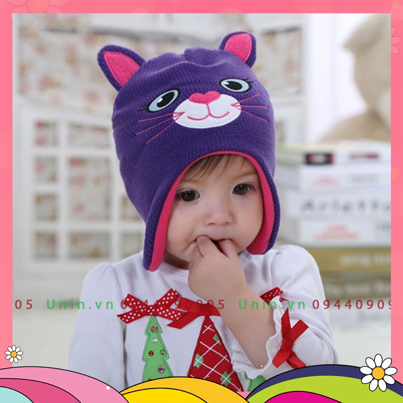 Nón Len Cao Cấp Siêu Đáng Yêu Hình Mèo Cho Bé - NLCC006