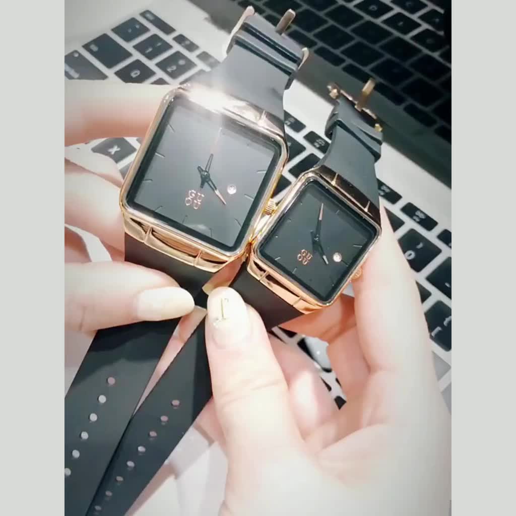 Đồng hồ nữ chính hãng GUOU 8086 đẹp, mặt vuông, dây silicone, đồng hồ đeo tay thời trang, chống nước, bảo hành 12 tháng | BigBuy360 - bigbuy360.vn