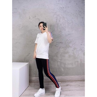 quần legging das sọc bông lúa đỏ