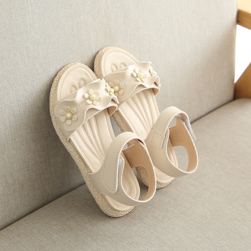 Sandal in hoa chống trượt cho bé gái