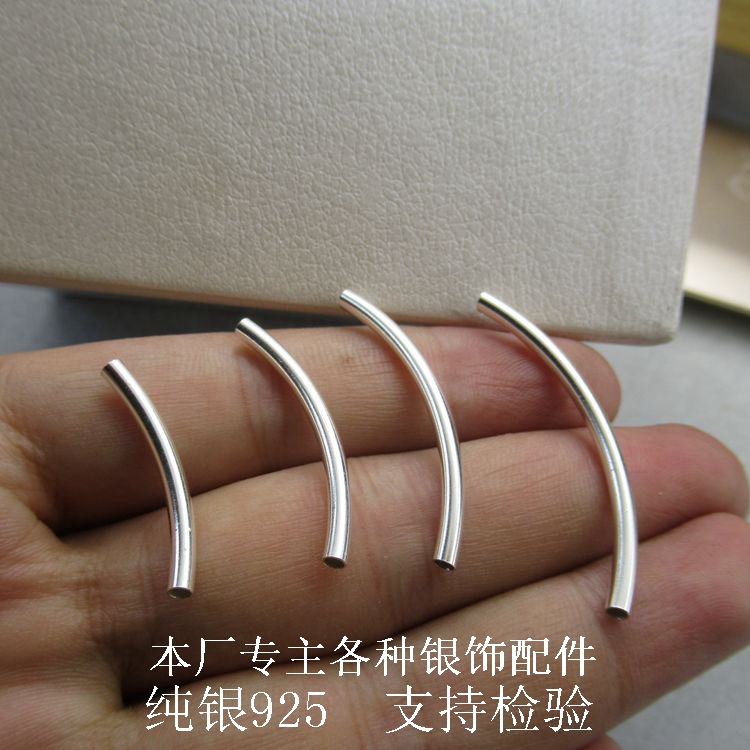 Ống Bạc S925 Dạng Xoắn Bằng Bạc Bóng Dùng Làm Trang Sức DIY