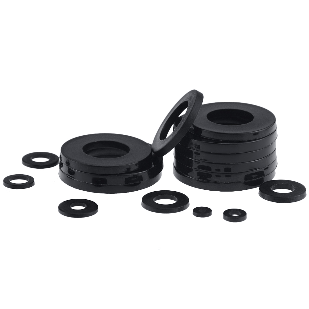 Set 50 Vòng Đệm m6 m8 m10 m12 Bằng Nhựa Màu Đen Cho Ốc Vít m2x5x1