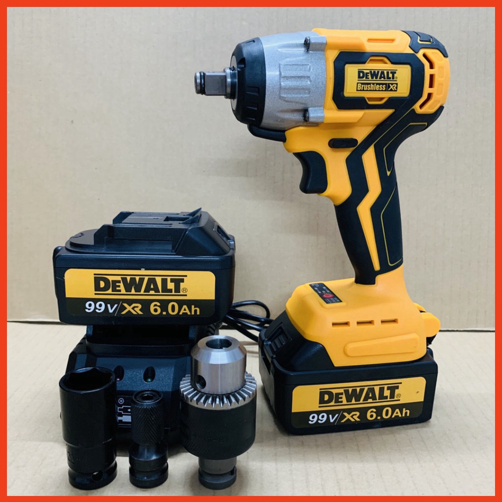 [CHÍNH HÃNG] Máy siết bulong dùng pin không chổi than Dewalt 485NM - Tặng kèm 1 đầu chuyển khoan + 1 đầu chuyển bắt vít