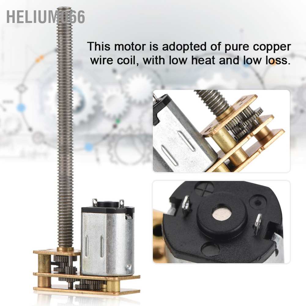 1024GA20 DC 6V/12V Thread Flip N20 động cơ bánh răng M4 x 55mm Shaft Helium066