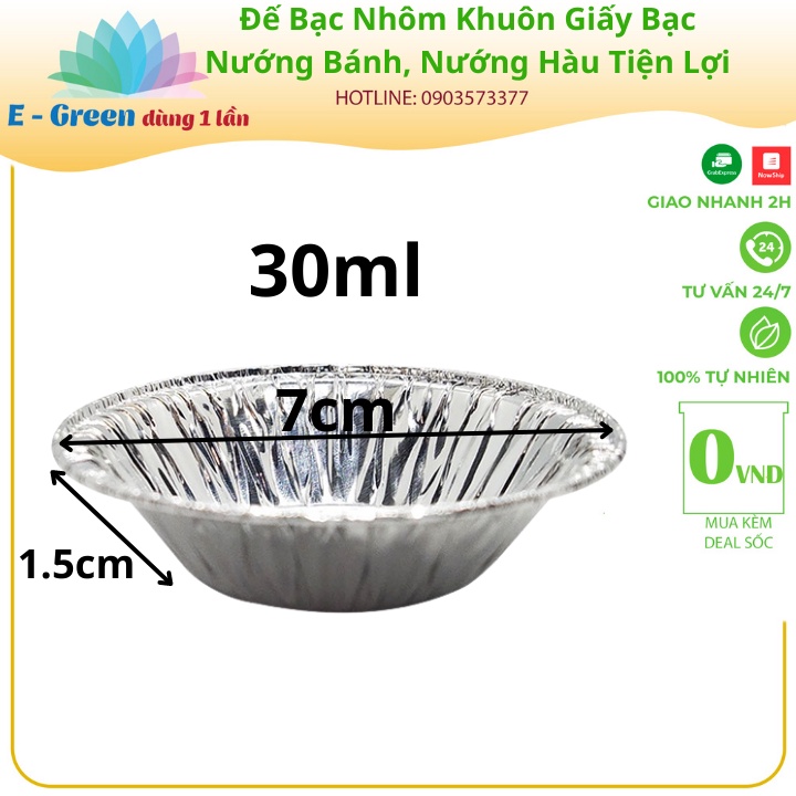 Chén Bạc Nhôm 30ml, Khay Giấy Bạc Làm Bánh, Trứng, Bánh Pudding, Nướng Hàu Không Dính Tiên Lợi, Giá Rẻ