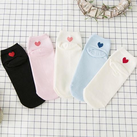 Tất cổ ngắn ⚡ FREESHIP Đơn Từ 250K ⚡ Tất tim ngắn cổ Hàn Quốc - Tất Đẹp Chất Lượng Khách Chọn Mẫu