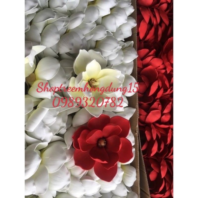 Đầu bông hoa mộc lan giả 17cm trang trí oản tài lộc, tháp bánh, trang trí tết, decor...