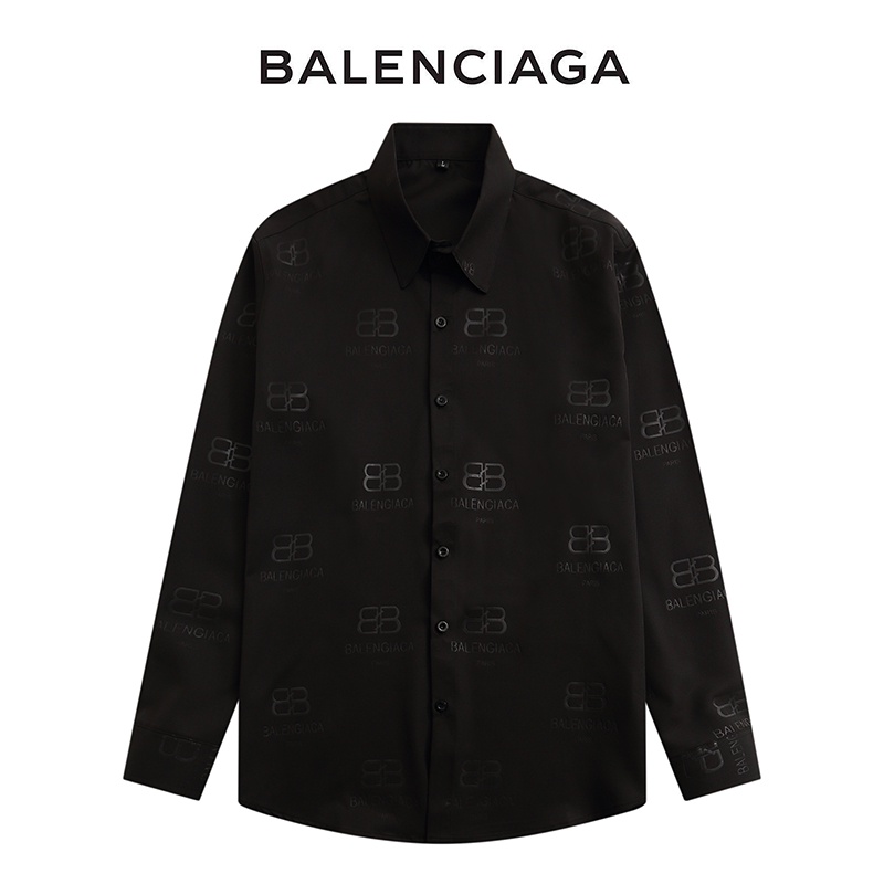 Áo Sơ Mi Nam In LOGO Nhỏ Và Chữ BALENCIAGA Đơn Giản Chất Lượng Cao Thoải Mái Dễ Phối Đồ