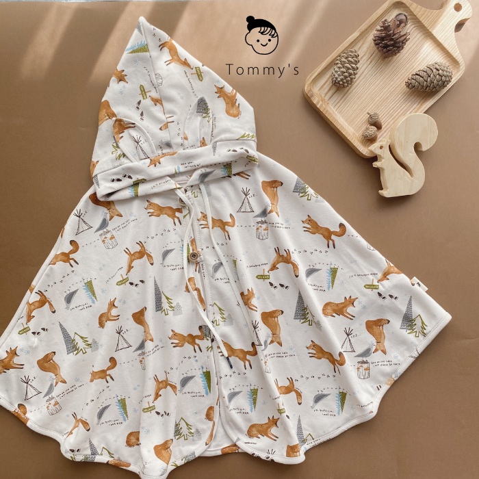 Áo choàng chống nắng cotton Hoạ tiết Cáo
