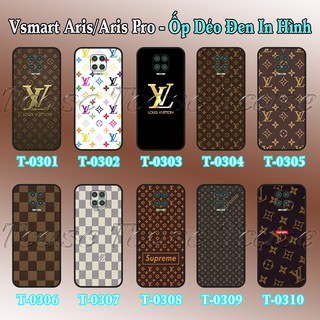 Ốp lưng Vsmart Aris/ Aris Pro dẻo đen in hình Họa Tiết LV (Luôn Vui Tươi)