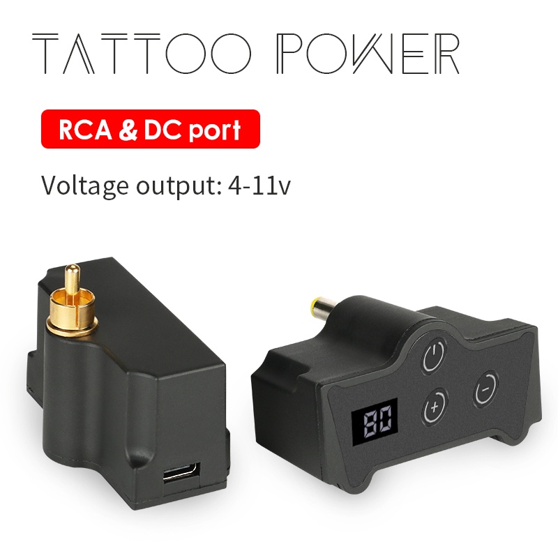 Bộ Cấp Nguồn Không Dây WX-2 Cho Máy Xăm Có Màn Hình LCD RCA/DC