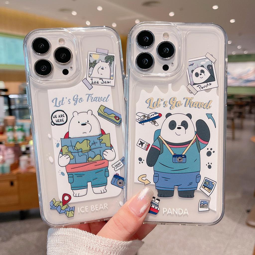 Ốp Điện Thoại Mềm Họa Tiết Gấu Trúc Hoạt Hình Cho iPhone 13promax 12 11 X XS Max 7 8 SE 2020