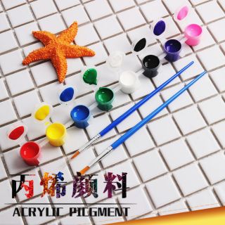 Bộ 12 màu vẽ sơn acrylic DIY 3ml (Tặng kèm cọ vẽ)