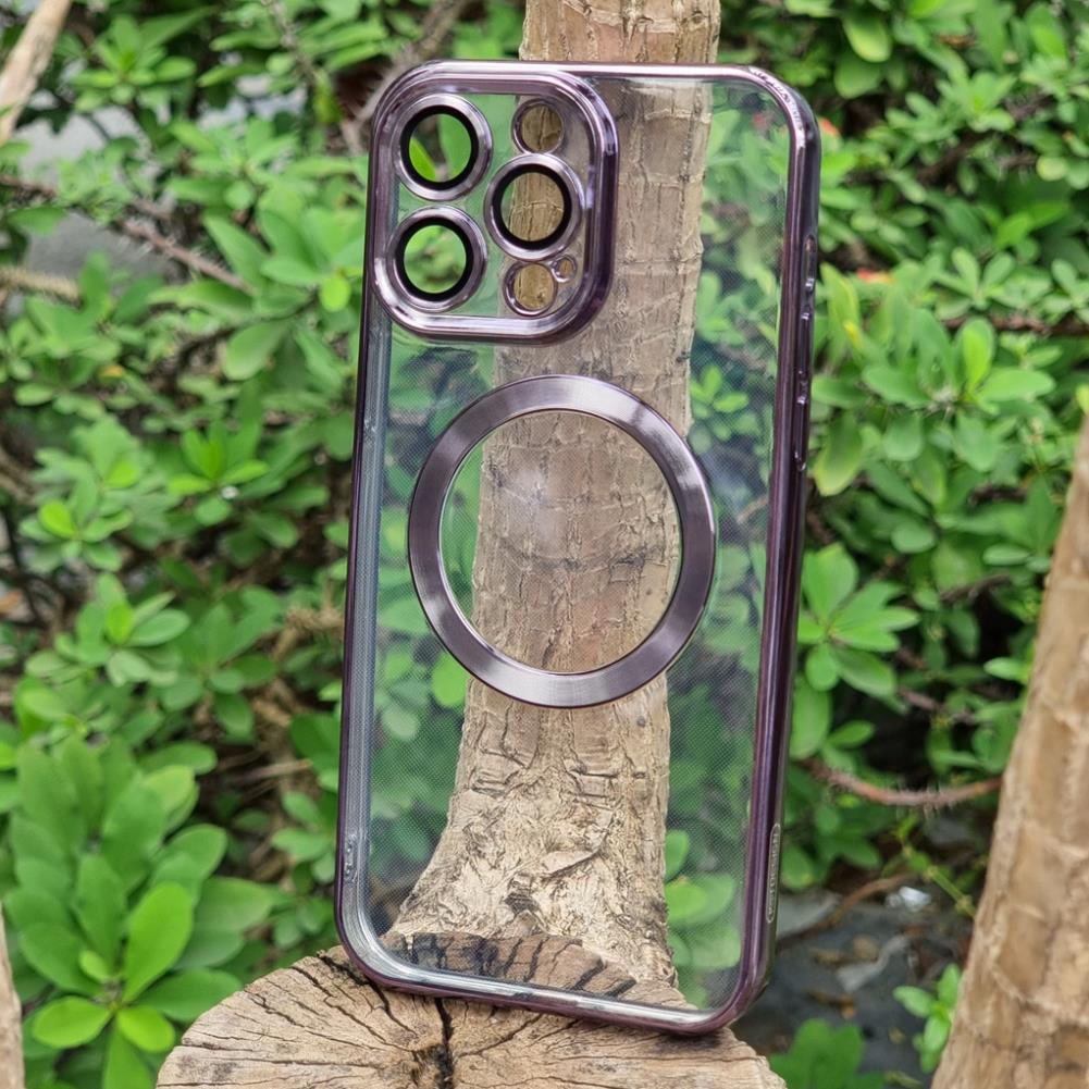 (Ốp Iphone) Ốp lưng trong viền màu hỗ trợ Magsafe KST bảo vệ mắt kính,chống bụi lỗ loa dành cho IPhone 14/Plus/Pro/Prm