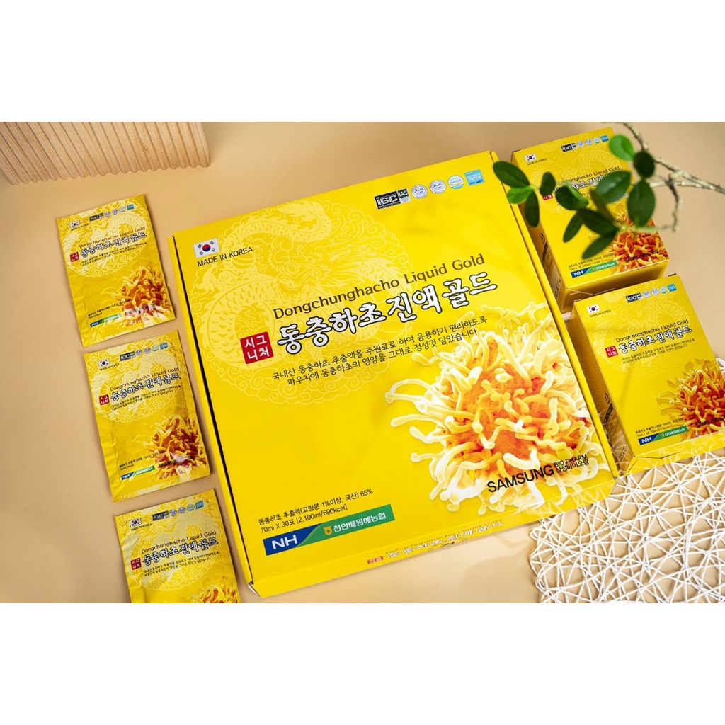 GIÁ SỐC:  Nước Đông Trùng Hạ Thảo Cao Cấp Hàn Quốc, Hộp Vàng 30 Gói x 70ml