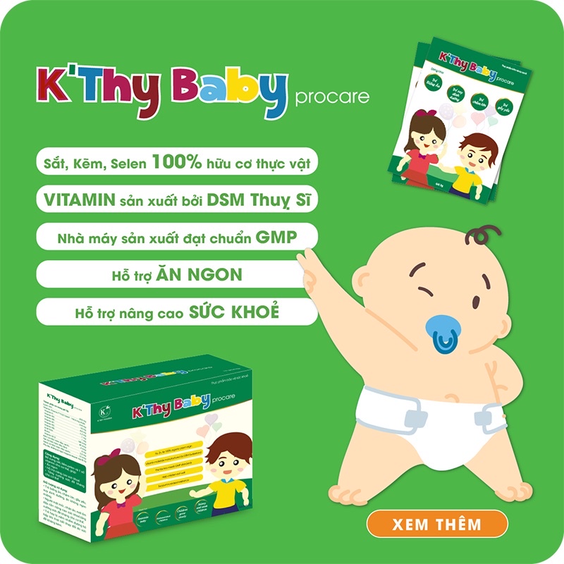 Cốm ăn ngon cho bé KTHY BABY - Hỗ trợ biếng ăn, táo bón, tăng đề kháng cho trẻ em