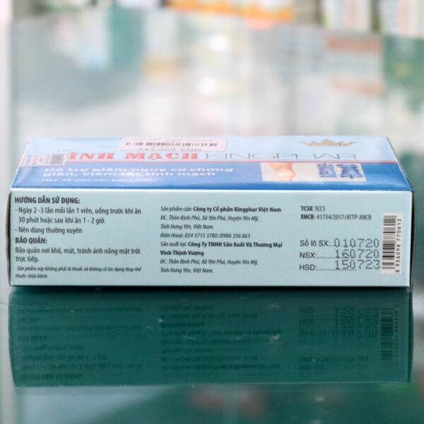 Viên Tĩnh Mạch Kingphar, hỗ trợ tăng độ bền tĩnh mạch chi (hộp 30 viên) hàng chính hãng.