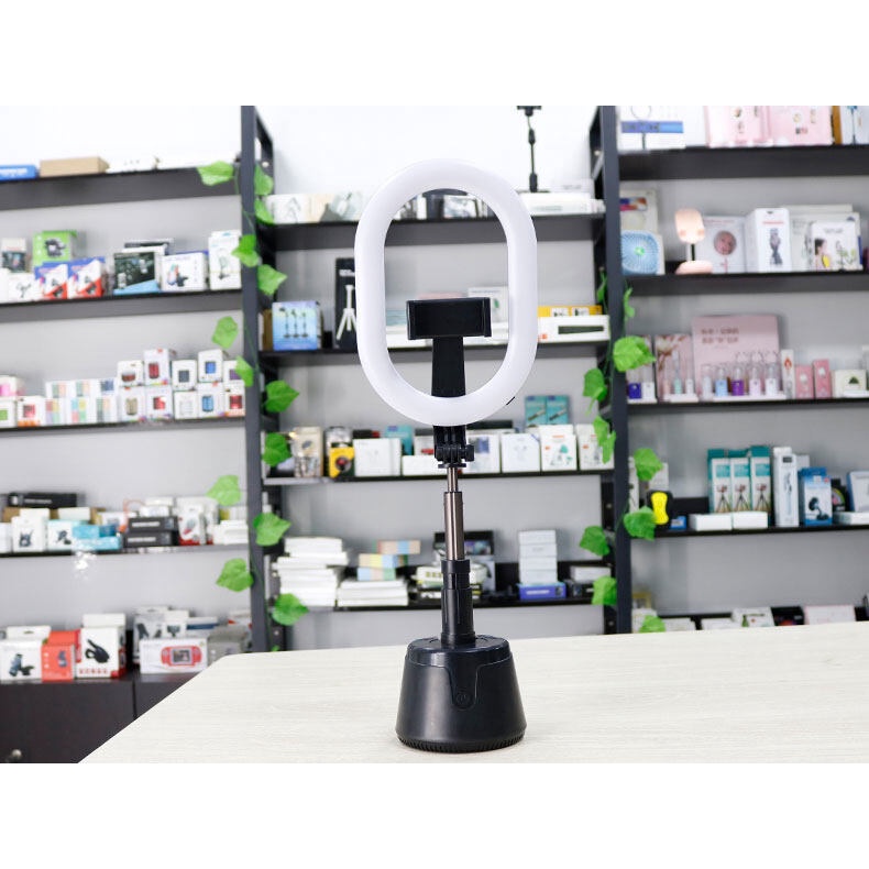Đèn livestream A10 5 in 1 tích hợp Giá đỡ điện thoại có 3 chế độ sáng nhận dạng khuân mặt xoay tự động