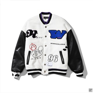 Áo Khoác Bomber Nan NUMBI Tay Phối Da W96, Chất Vải Nit Dạ Dày Dặn, AK003078, SOMEHOW