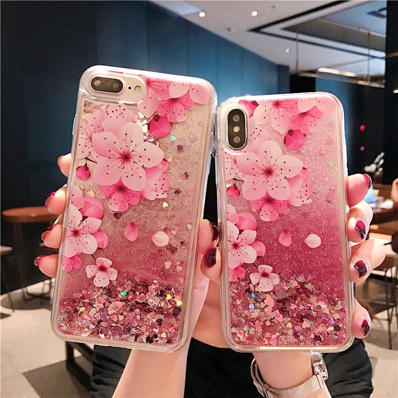 flower Liquid Case Samsung S8 S9 Plus S7 Edge S10 Note 8 9