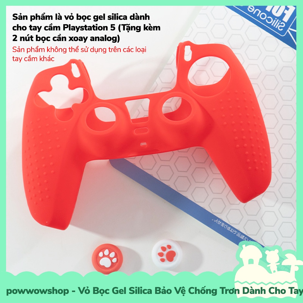 [Sẵn VN - Hỏa Tốc] Vỏ Bọc Bảo Vệ Chống Trơn Gel Silica Dẻo Dành Cho Tay Cầm Chơi Game Controller Playstation 5 PS5