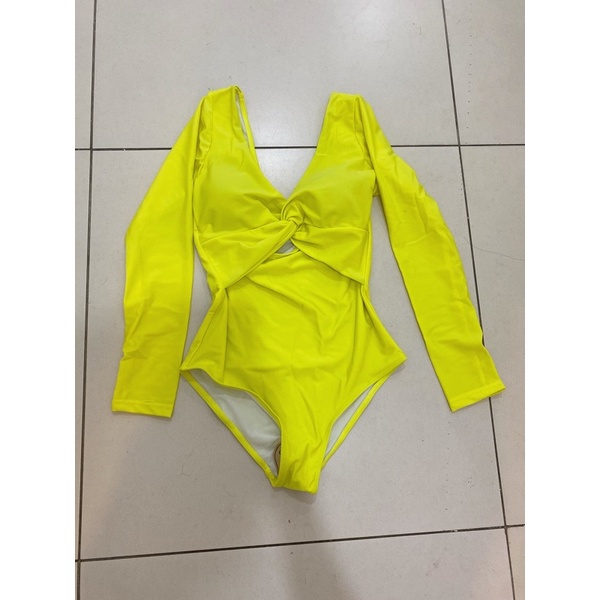 Bộ bơi nữ dài tay, bikini nữ 1 mảnh xoắn ngực nổi bật (kèm ảnh thật)
