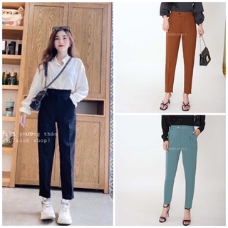 Quần baggy cạp cao chất đẹp - Quần baggy công sở Kanimi chất tuyết mưa loại 1 đẹp