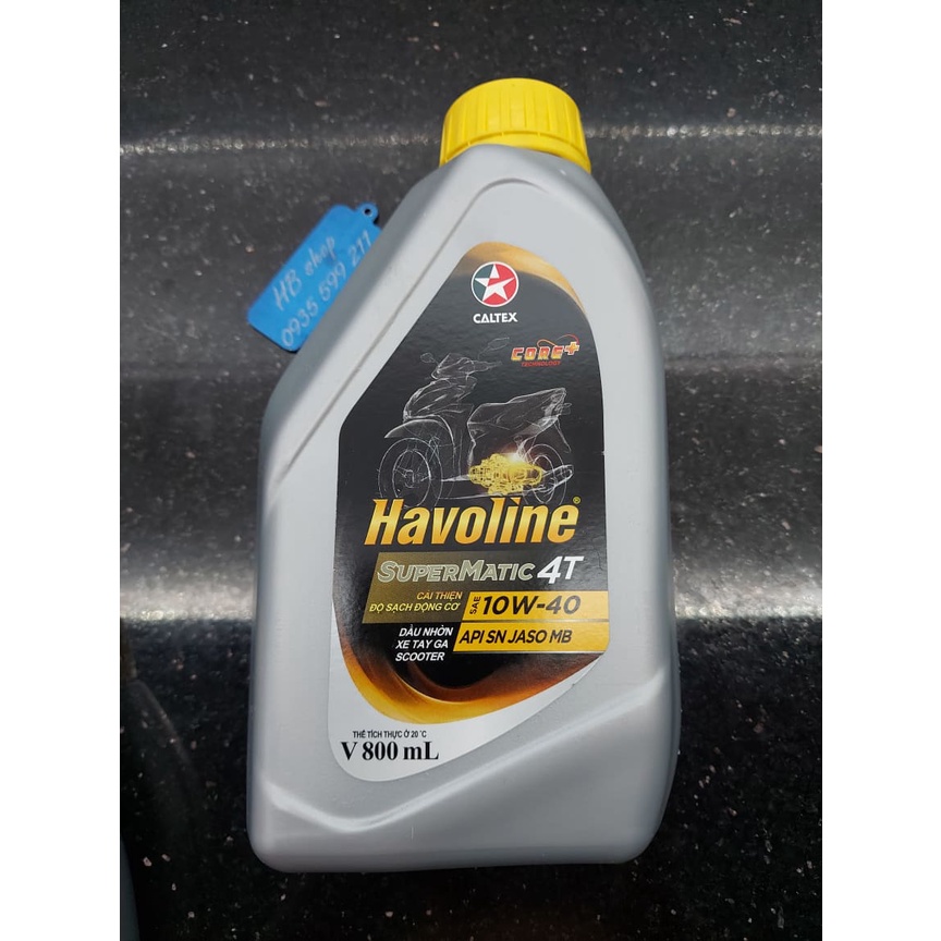 NHỚT HAVOLINE SUPER MATIC 10W40 XE GA 1L VÀ 800ML API/SN/JASO/MB