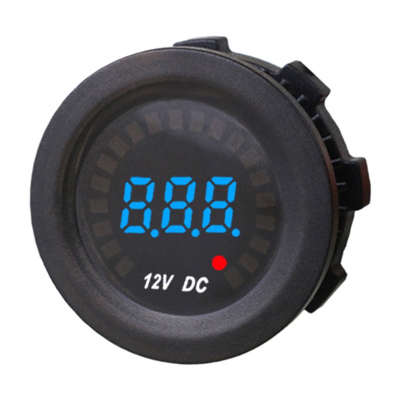 Vôn Kế LED Hình Tròn Kỹ Thuật Số Chống Thấm Nước Tiện Dụng Cho Xe Hơi /