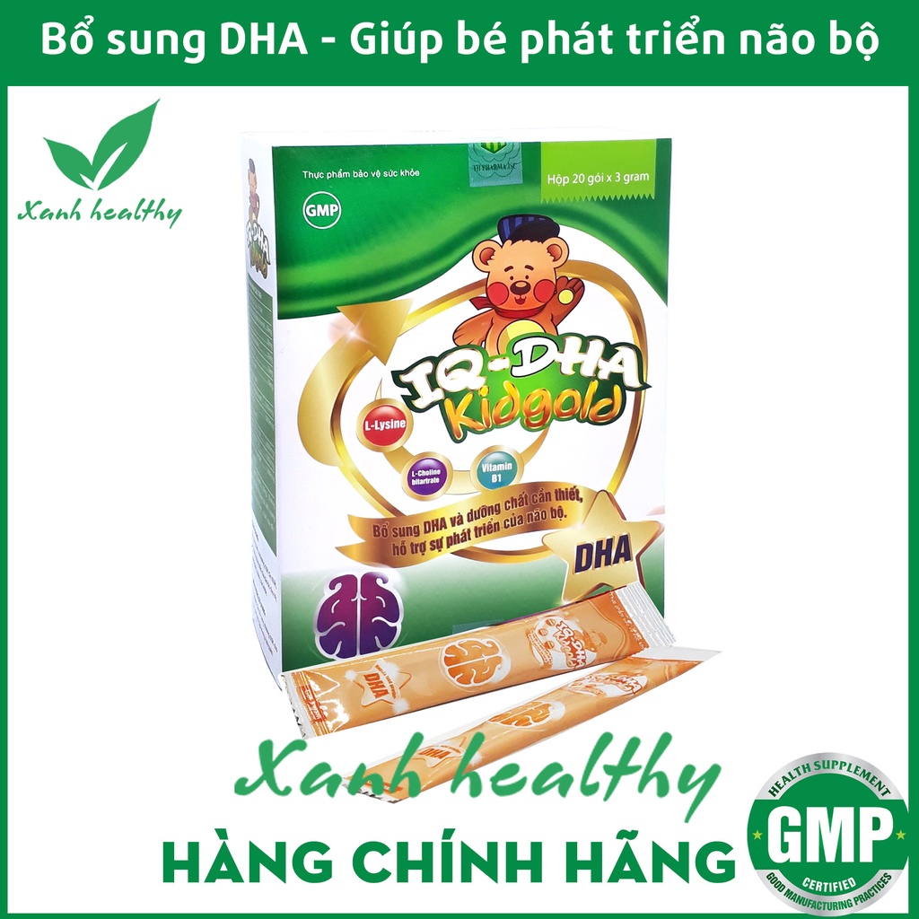 Cốm IQ DHA Kidgold -Bổ sung DHA, vitamin và khoáng chất giúp bé phát triển não bộ, bé thông minh, trí nhớ tốt -Hộp 20gói