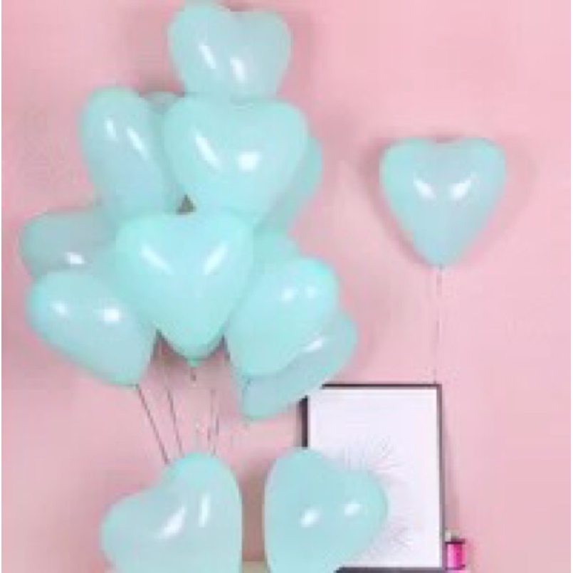 Set 100 Bong Bóng Trái Tim 10inch 2.2g Màu Sắc Macaron Dùng Để Trang Trí Tiệc Cưới Tiện Dụng
