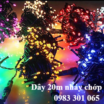 Dây đèn nháy chớp nhấp nháy LED trang trí 20m 50m trang trí nhiều màu, hàng loại 1, ánh sáng đẹp