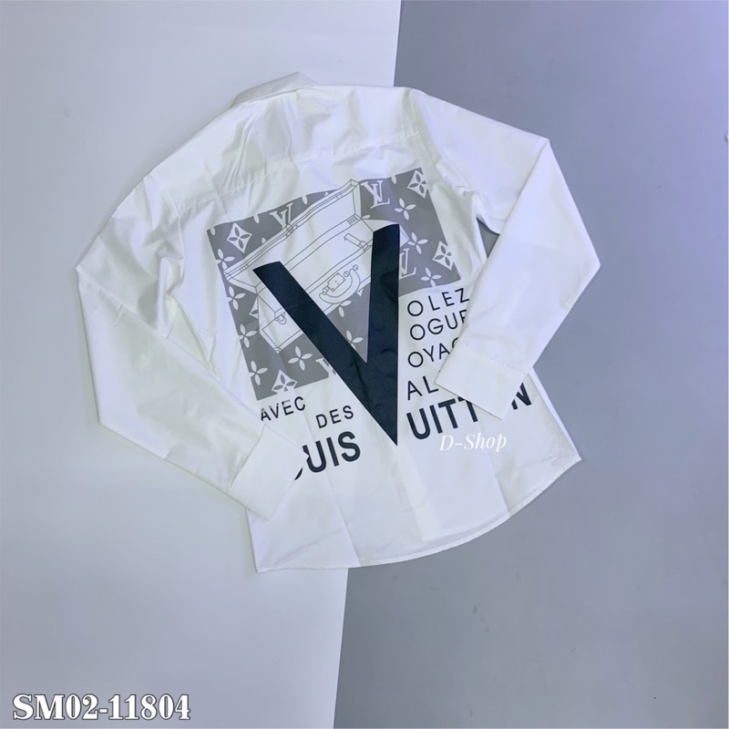 SƠ MI NAM THIẾT KẾ HOẠ TIẾT IN CHỮ TRƯỚC NGỰC