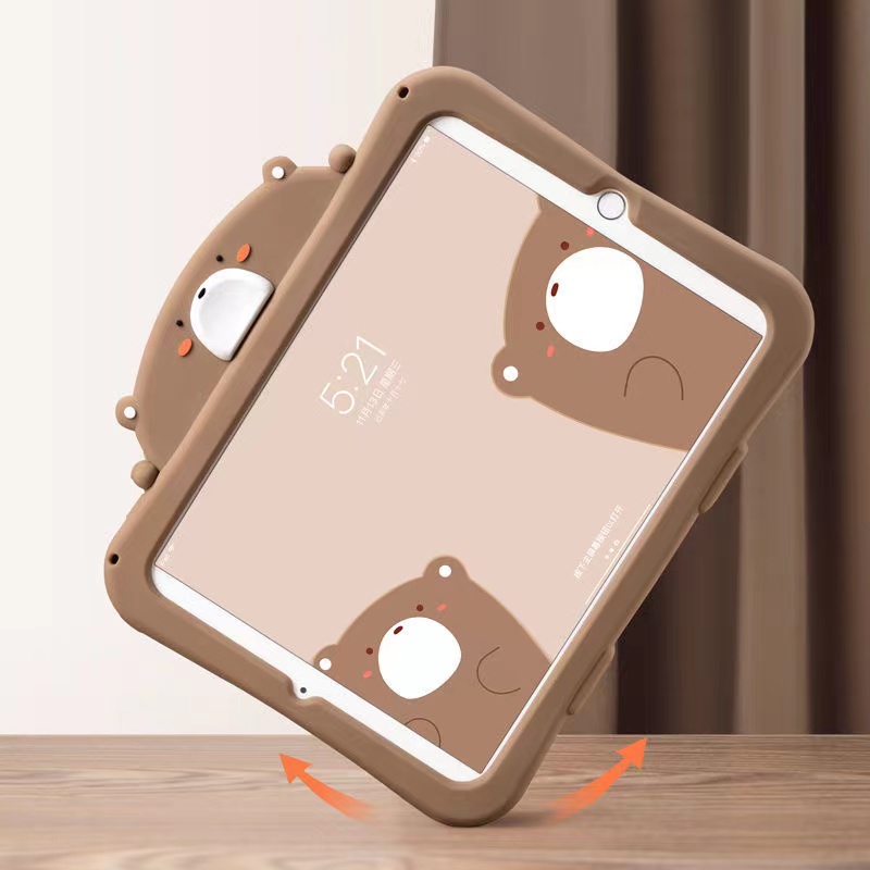Ốp Máy Tính Bảng Họa Tiết Gấu Nâu Dễ Thương Cho iPad 2 / 3 / 4 / Mini / Air / Pro