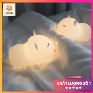 [Freeship-Clip+Ảnh thật] Đèn Ngủ Silicon Cảm Ứng Đổi Màu Heo Con