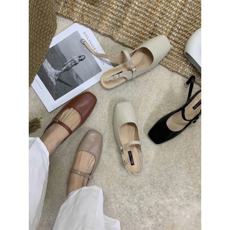 Giày bệt Happy feeling quai cài hở gót kiểu dáng Hàn Quốc | BigBuy360 - bigbuy360.vn