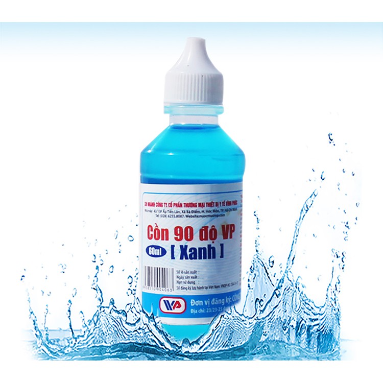 Cồn xanh 90 độ (Lốc 10 chai, mỗi chai 60ml)