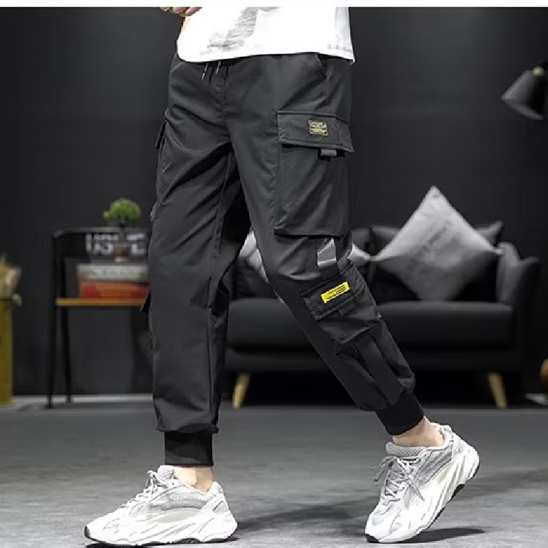 Quần Dài Nhiều Túi Phong Cách hip hop Đường Phố Hàn Quốc Cho Nam Size S-5XL