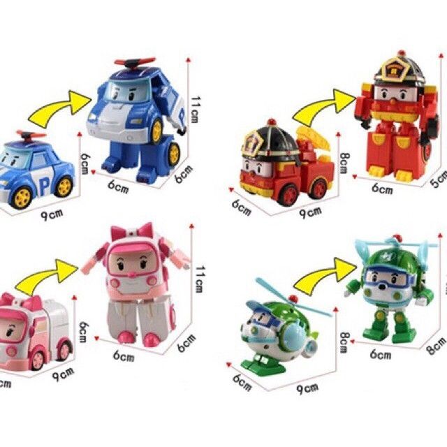 Bộ 6 biệt đội Robocar Poli biến hình