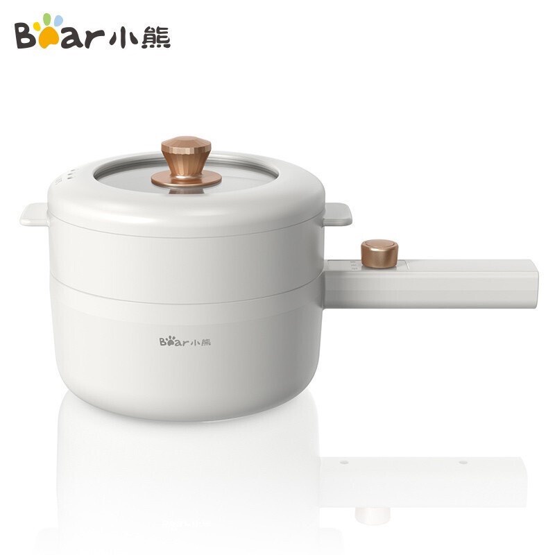 Nồi điện mini đa năng BEAR 2 tầng dùng để hấp, hầm cháo, nấu mỳ, lẩu, chiên rán - Công suất 600W