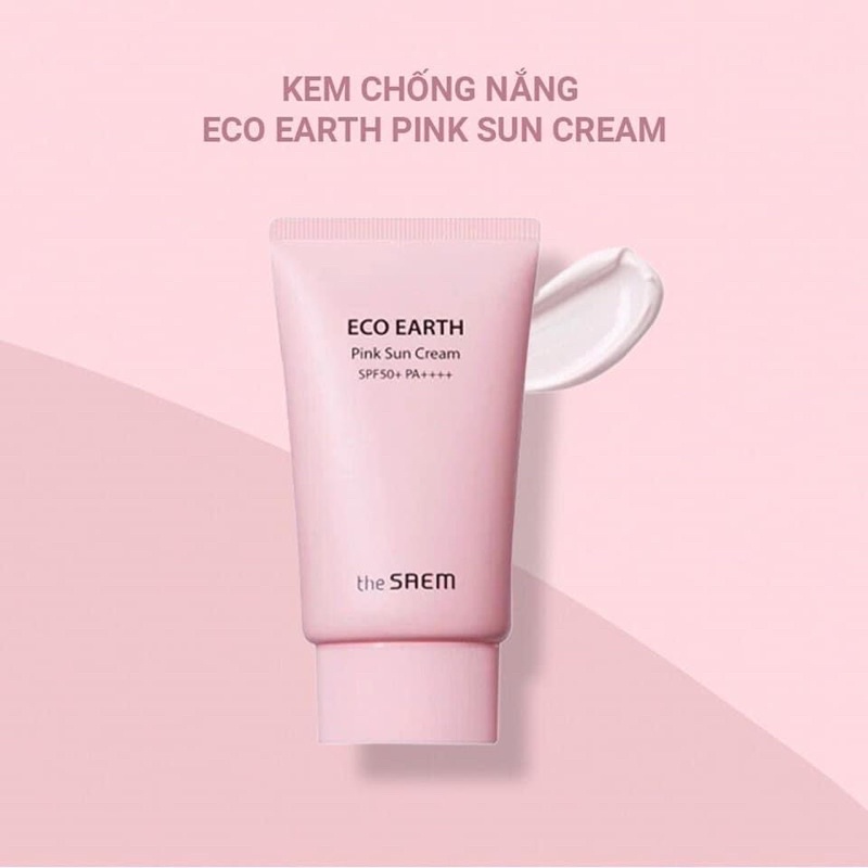 Kem Chống Nắng The Saem Eco Earth Power Pink (SPF 50+/PA)++++