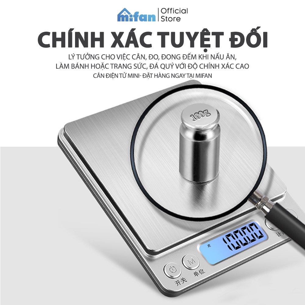 Cân Điện Tử Mini Cân Tiểu Ly Nhà Bếp Cao Cấp 2021 MIFAN 0.01g - 10kg - Nhỏ Gọn, Siêu Chính Xác, Thép Không Gỉ, Màn LCD