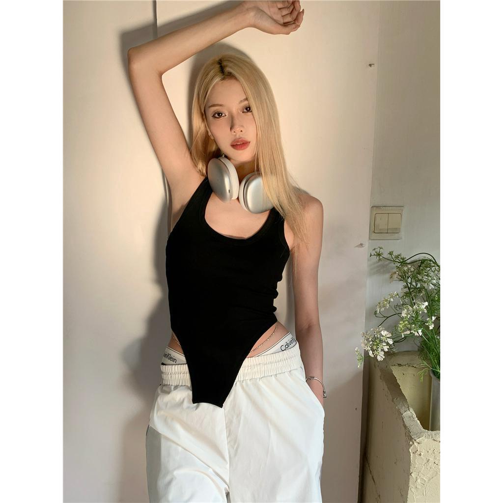 Cocory vn Áo Tank Top Cổ Thấp Dáng Ôm Phong Cách Mỹ Thời Trang Mùa Hè Quyến Rũ Cho Nữ