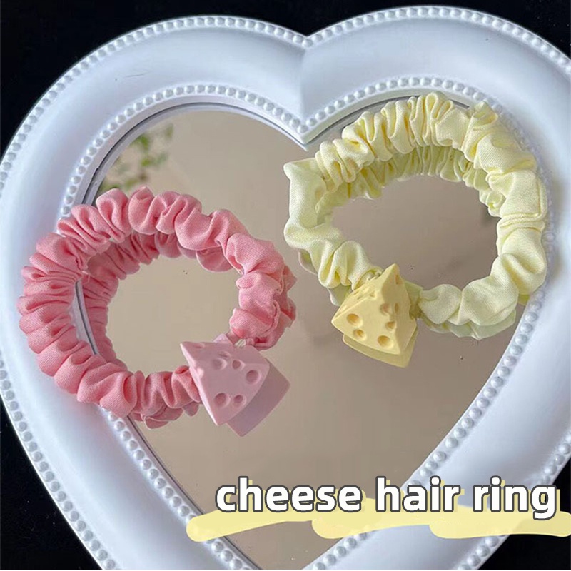 Dây Cột Tóc Màu Vàng Sữa / Hồng Macaron Dễ Thương Phong Cách Hàn Quốc Cho Nữ